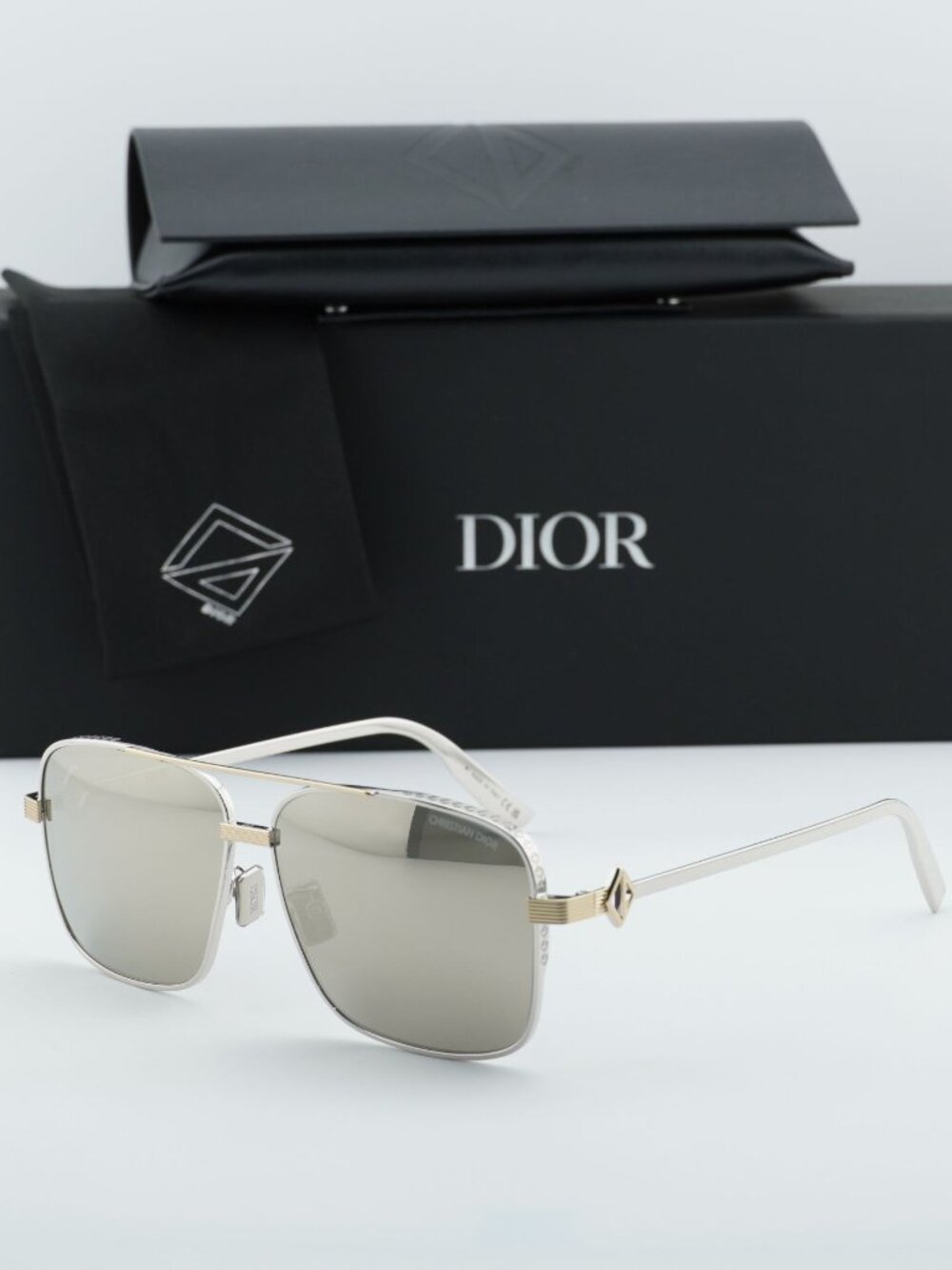 Dior CD DIAMOND S9F F2A5 Square Sunglasses – Palladium / Silver Mirror